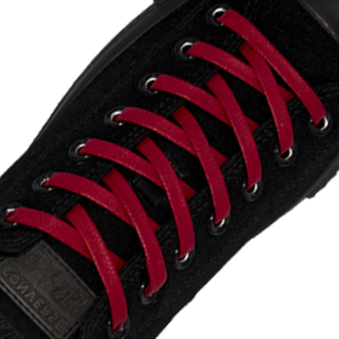 Wax Shoelaces Flat - Red 7mm