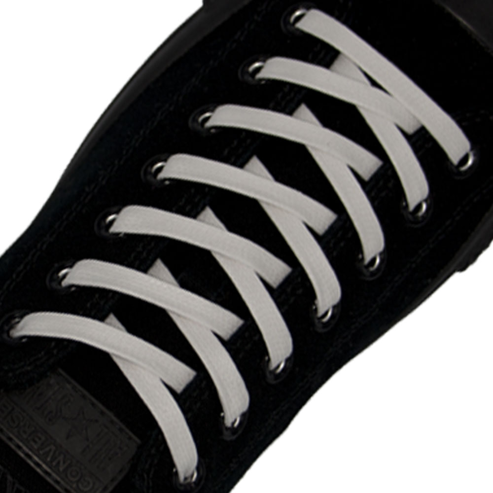 Length: 60cm | Width: 7mm | Flat White Wax Shoelace