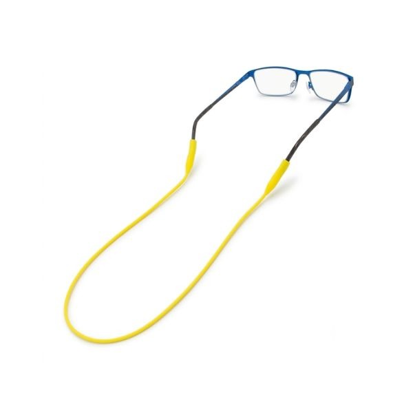 Yellow silicone spectacle lanyard attached to glasses — oFashion