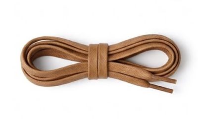Flat wax shoelaces in red and tan