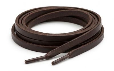 Premium leather shoelaces in black and brown