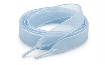 Organza shoelaces in ivory, pink, light blue and lavender