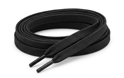 Polyester shoelaces in black, white, red and blue