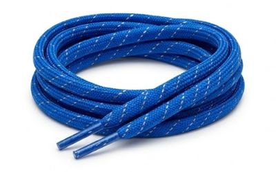 Reflective shoelaces in blue, orange, green and pink