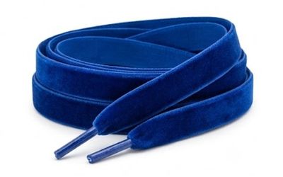 Velvet shoelaces in black, burgundy, green and blue