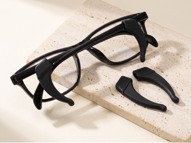 Black ear hooks for glasses