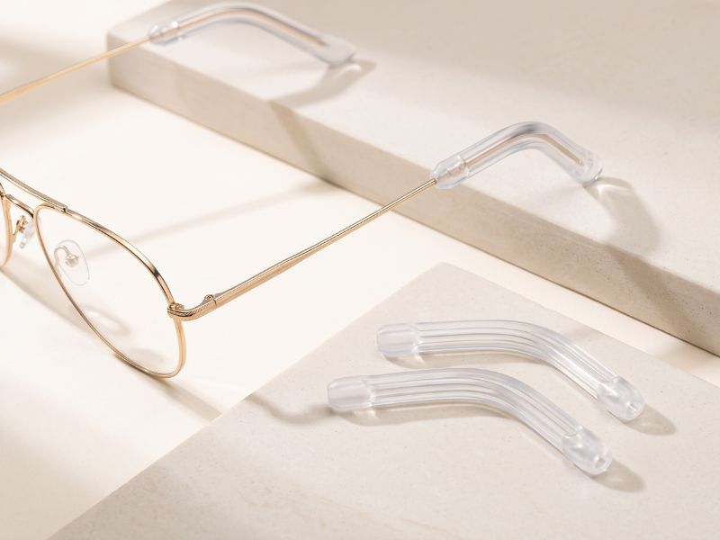 Clear ear tubes for glasses
