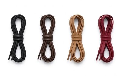 Waxed shoelaces in black, brown, light brown and red